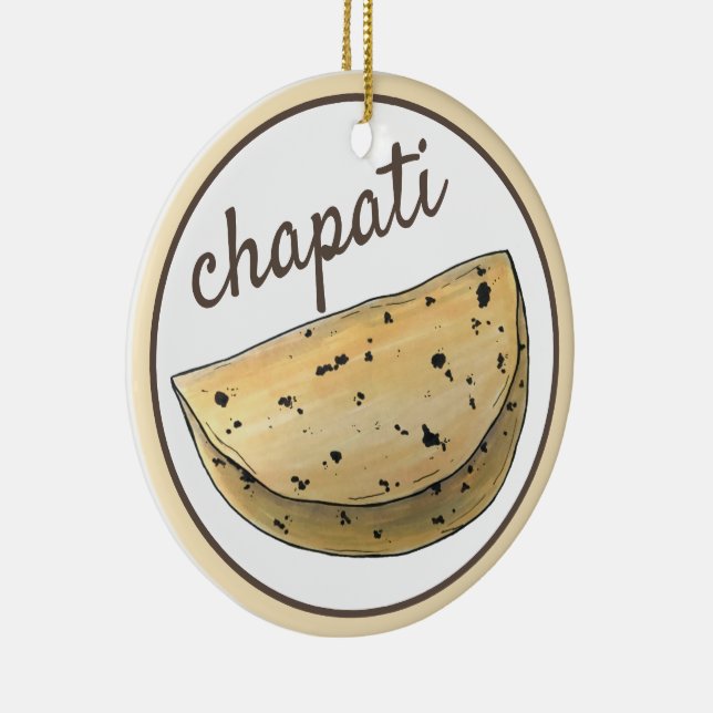 Ornamento De Cerâmica Chapati Roti Comida indiana Pão Flatpão Foodie (Direito )