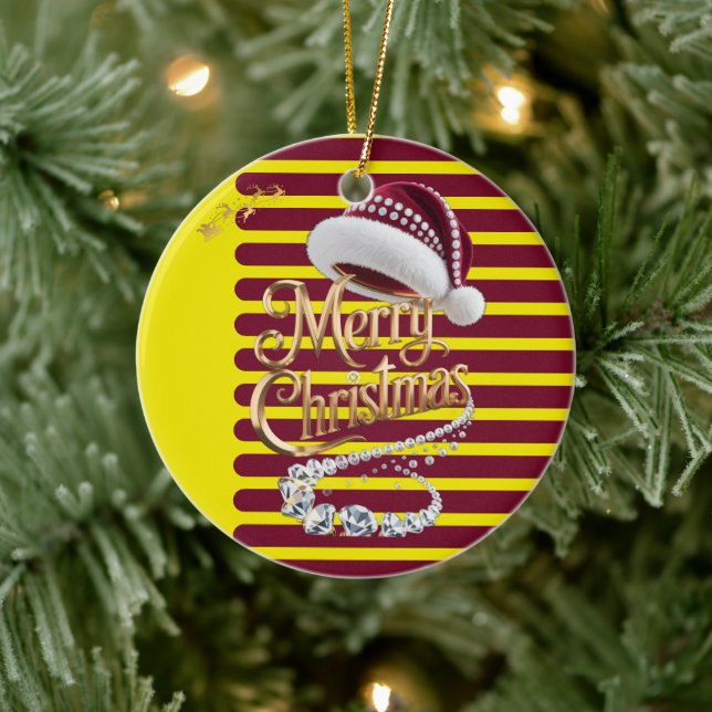 Ornamento De Cerâmica Chapéu de Natal fofo (Árvore)