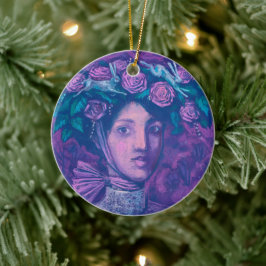 Ornamento De Cerâmica Chapéu de Verão, Retrato Surreal Fantasia de Verão