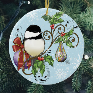 Ornamento De Cerâmica Chapim-de-festa