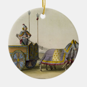 Ornamento De Cerâmica Chariot chinês antigo da guerra, 'de Le Traje Anc