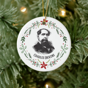 Ornamento De Cerâmica Charles Dickens, autor vitoriano, Retrait Vintage