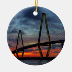 Ornamento De Cerâmica Charleston Fire Like Sunset