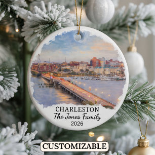Ornamento De Cerâmica Charleston Personalizado, Carolina do Sul Personal