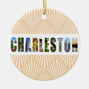 Ornamento De Cerâmica Charleston South Carolina Viagem Fotos Natal