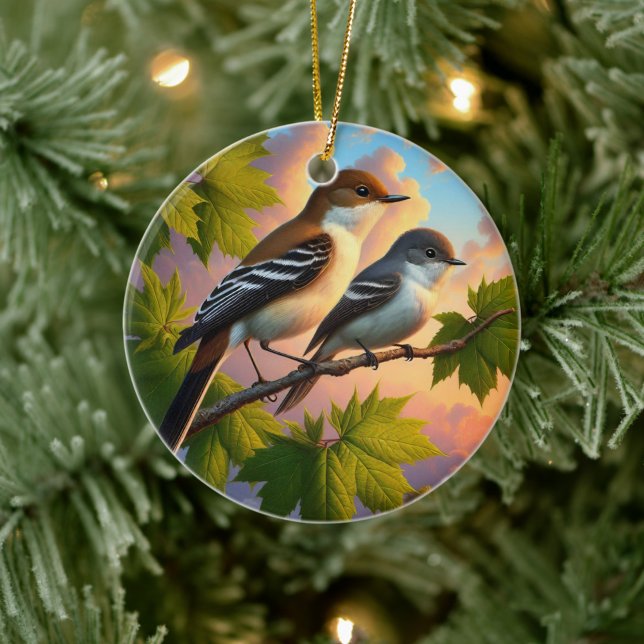 Ornamento De Cerâmica Charming Alder Flycatcher Bird Keepsake (Criador carregado)