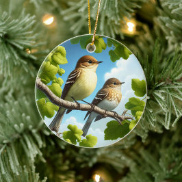 Ornamento De Cerâmica Charming Alder Flycatcher Bird Keepsake