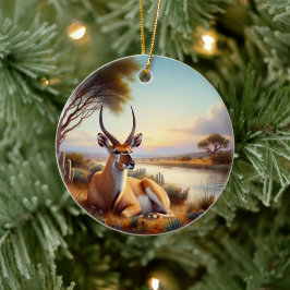 Ornamento De Cerâmica Charming American Antelope Animal Keepsake