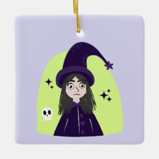Ornamento De Cerâmica Charming Angry Cute Witch