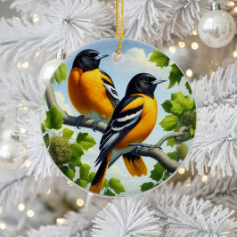 Ornamento De Cerâmica Charming Baltimore Oriole Bird Keepsake