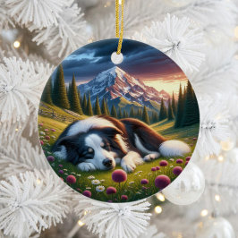 Ornamento De Cerâmica Charming Border Collie Dog Keepsake