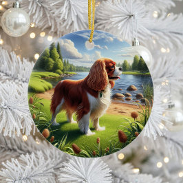 Ornamento De Cerâmica Charming Cavalier King Charles Spaniel Keepsake