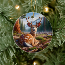 Ornamento De Cerâmica Charming Deer Animal Keepsake