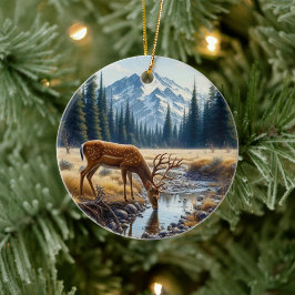 Ornamento De Cerâmica Charming Deer Animal Keepsake