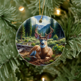 Ornamento De Cerâmica Charming Deer Animal Keepsake