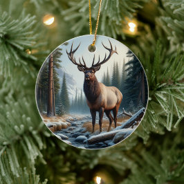 Ornamento De Cerâmica Charming Elk Animal Keepsake