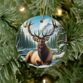 Ornamento De Cerâmica Charming Elk Animal Keepsake