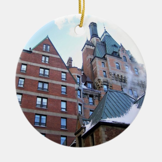 Ornamento De Cerâmica Chateau Frontenac, Quebec, Canadá (Frente)