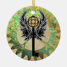 Ornamento De Cerâmica Chave de asa e roda de boi