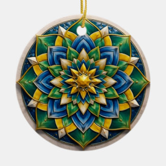 Ornamento De Cerâmica Chaveiro Mandala Luxo - 01