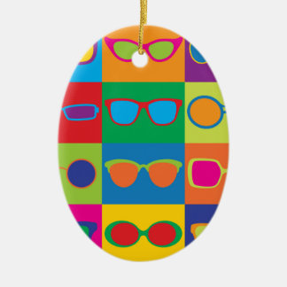 Ornamento De Cerâmica Checkerboard Eyeglass