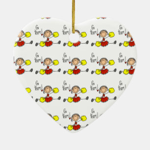 Ornamento De Cerâmica Cheerleader da Equipe Red Go