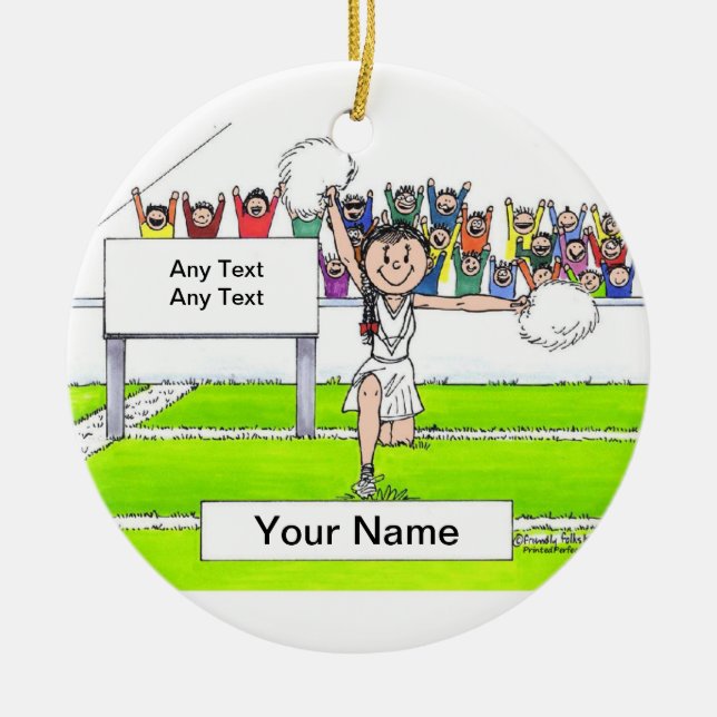 Ornamento De Cerâmica Cheerleader - Feminino (Frente)