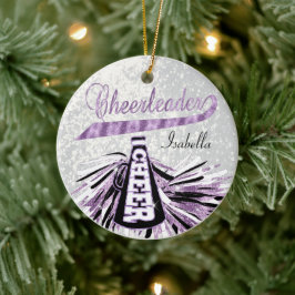 Ornamento De Cerâmica Cheerleader 📣 💖 Glam - Roxo