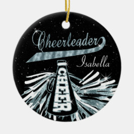 Ornamento De Cerâmica Cheerleader 📣 💖 Glam - Teto Azul