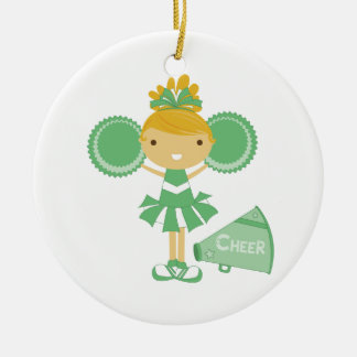 Ornamento De Cerâmica Cheerleader no verde