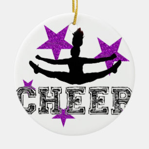 Ornamento De Cerâmica Cheerleader roxo