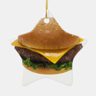 Ornamento De Cerâmica Cheeseburger