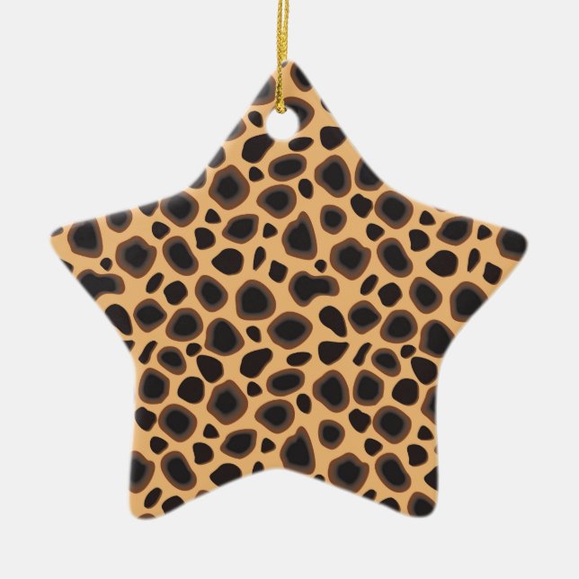 Ornamento De Cerâmica Cheetah Pattern (Frente)