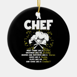 Ornamento De Cerâmica Chef De Declaração Perfeito Para Qualquer Connoi