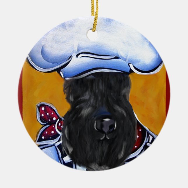 Ornamento De Cerâmica Chef Kerry Blue Terrier (Frente)