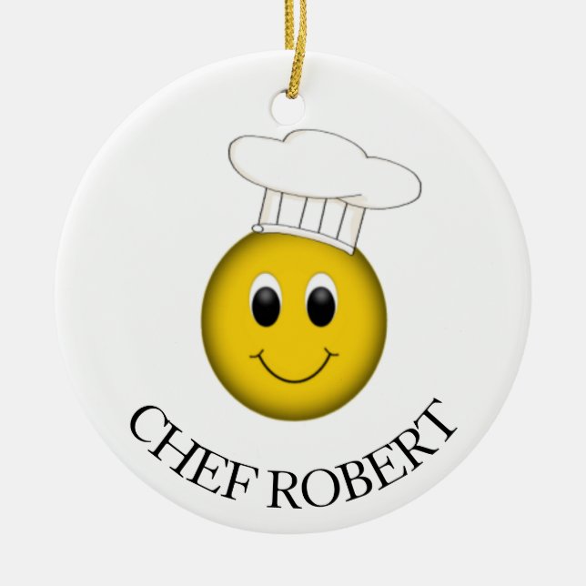 Ornamento De Cerâmica Chef Personalizado (Frente)