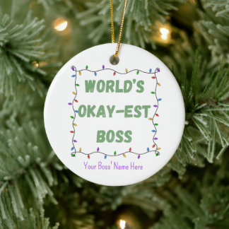 Ornamento De Cerâmica Chefe Mais ou Menos do Mundo Natal Trabalho Grupo