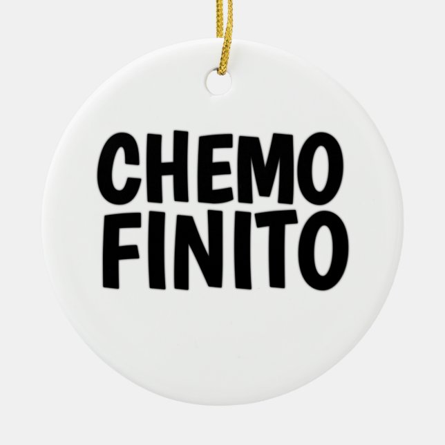 Ornamento De Cerâmica Chemo finito, fim da quimio (Frente)