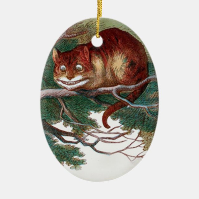 Ornamento De Cerâmica Cheshire Cat 2 (Frente)