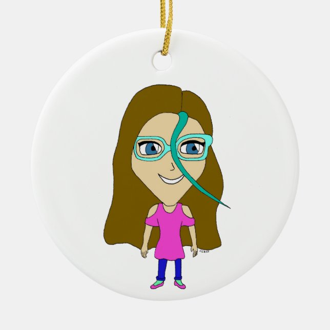 Ornamento De Cerâmica chibi (Frente)