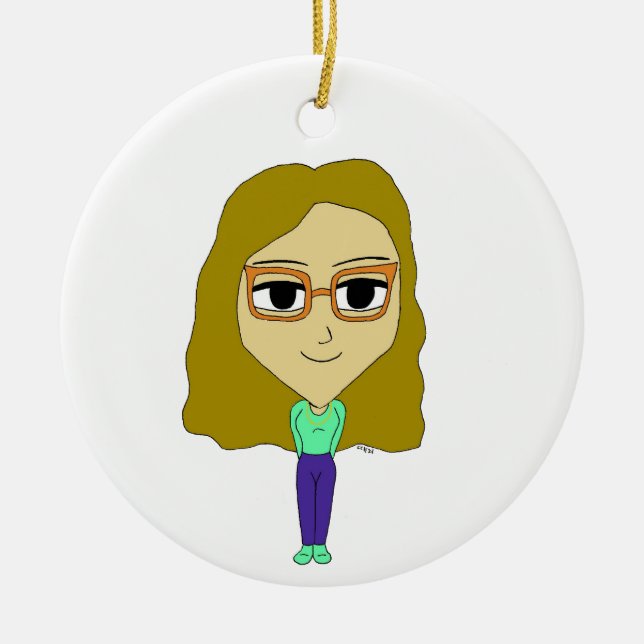 Ornamento De Cerâmica chibi (Frente)