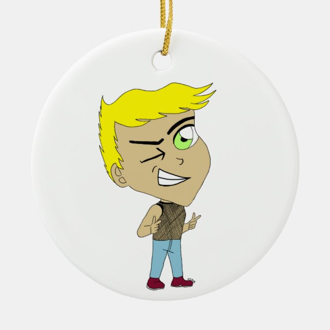 Ornamento De Cerâmica chibi (Frente)