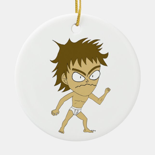 Ornamento De Cerâmica chibi (Frente)