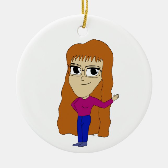 Ornamento De Cerâmica chibi (Frente)