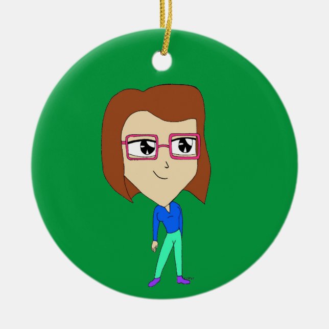 Ornamento De Cerâmica chibi (Frente)
