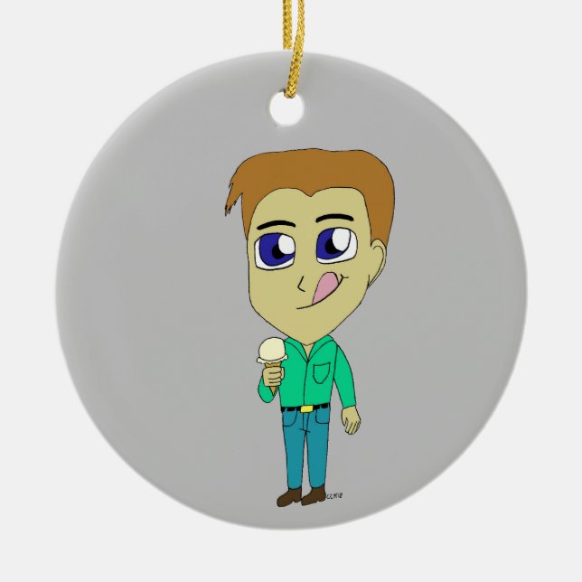 Ornamento De Cerâmica chibi (Frente)