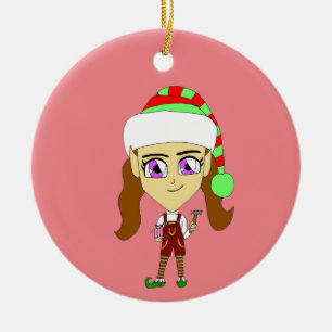 Ornamento De Cerâmica chibi elf