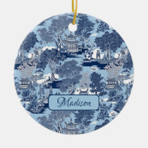 Chic Blue Willow chinoiserie cott