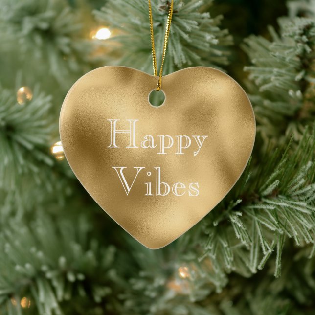 Ornamento De Cerâmica Chic Dourado (Árvore)