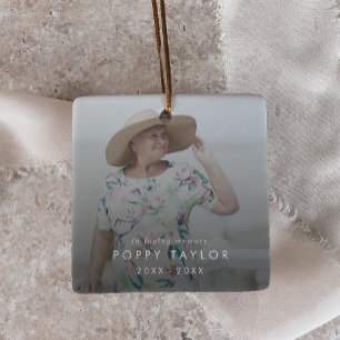 Ornamento De Cerâmica Chic In Loving Memory Mãe Memorial Sobreposição De